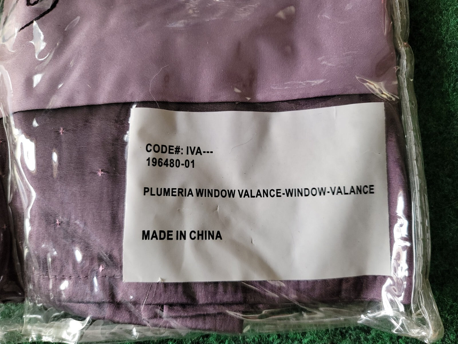 NEW Window Valance With Floral Design Plum Purple 58 INCHES BY 18 Inches 9L9