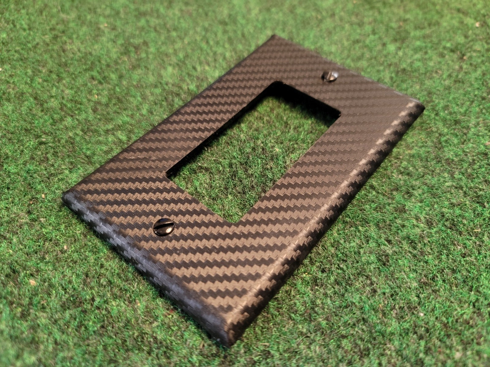 Wall Plate Decora Outlet Switch Cover 1 Gang UL Black Carbon Fiber