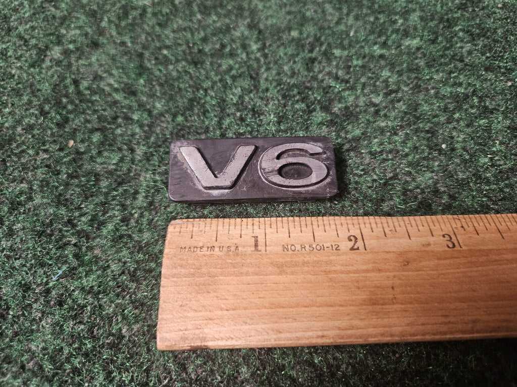 OEM V-6 V6 Black Plastic ~2" Emblem Badge Logo Nameplate Name Plate 3L2
