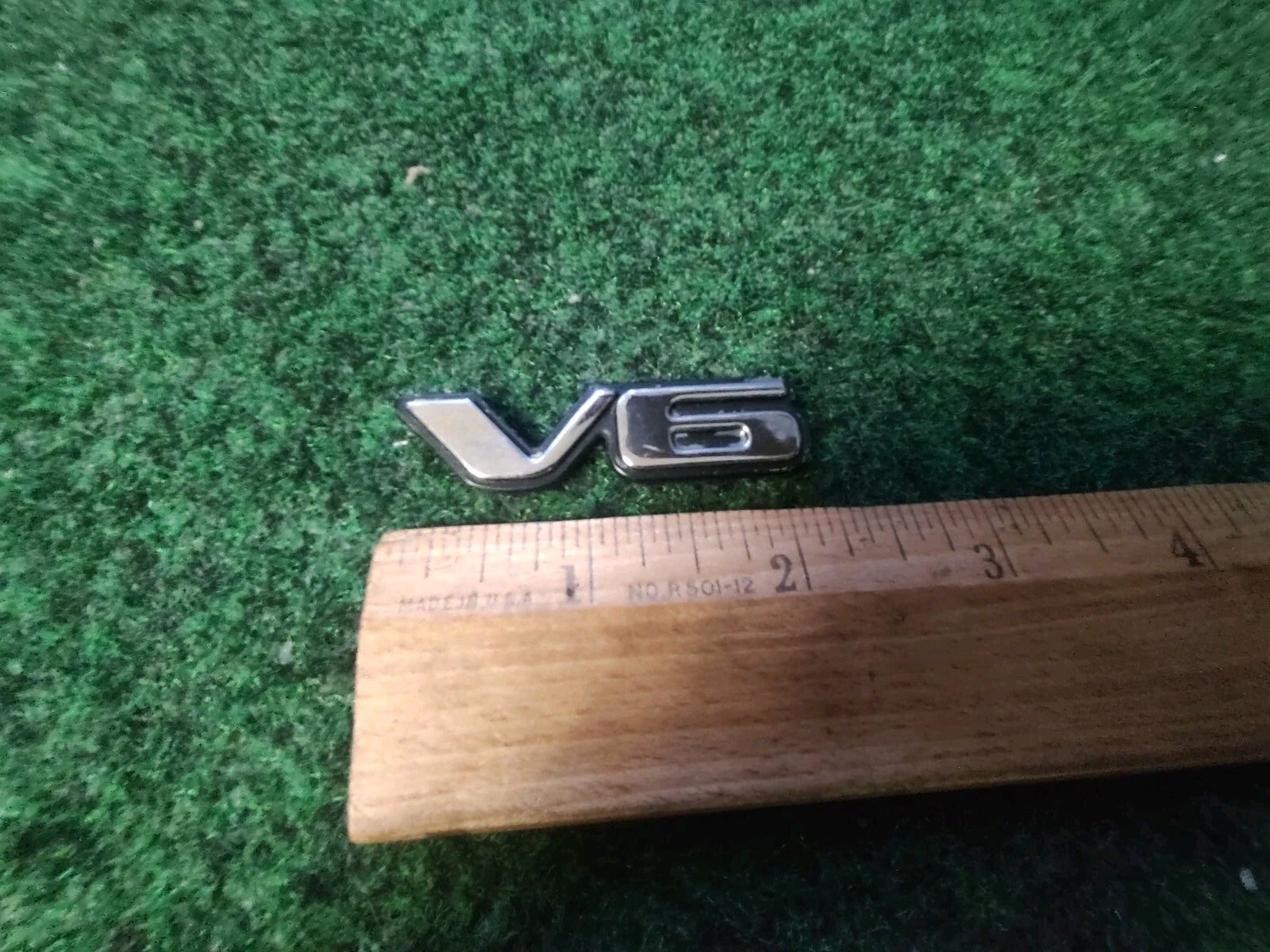Pontiac OEM V6 Gold Black Plastic Emblem Badge Logo Nameplate Name Plate 4S3