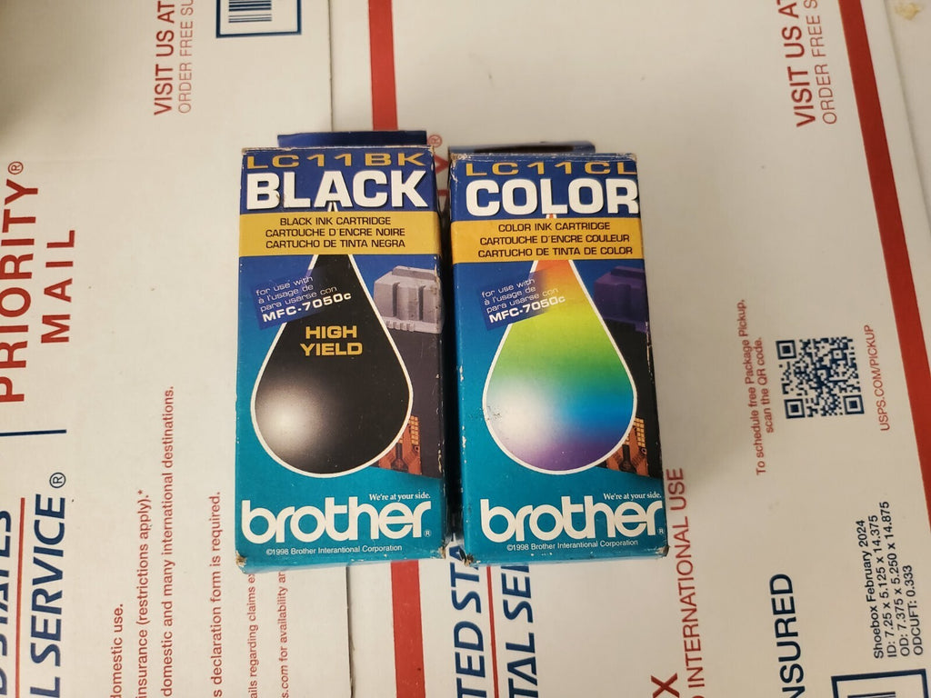 Genuine Brother 1-LC 11BK, 1- LC11CL Black & Color Inkjet Cartridge-MFC-7050 5L4
