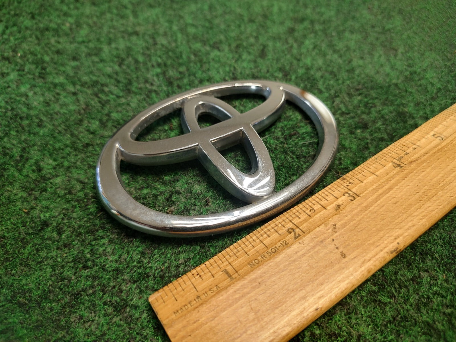 Toyota Chrome Plastic Emblem Badge Logo OEM 4 NCH Wide 1S8