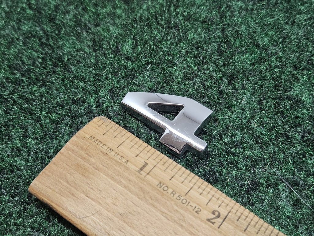OEM "4" Chrome Individual Number Lettering Emblem Badge Logo 3D Nameplate 4 7S7