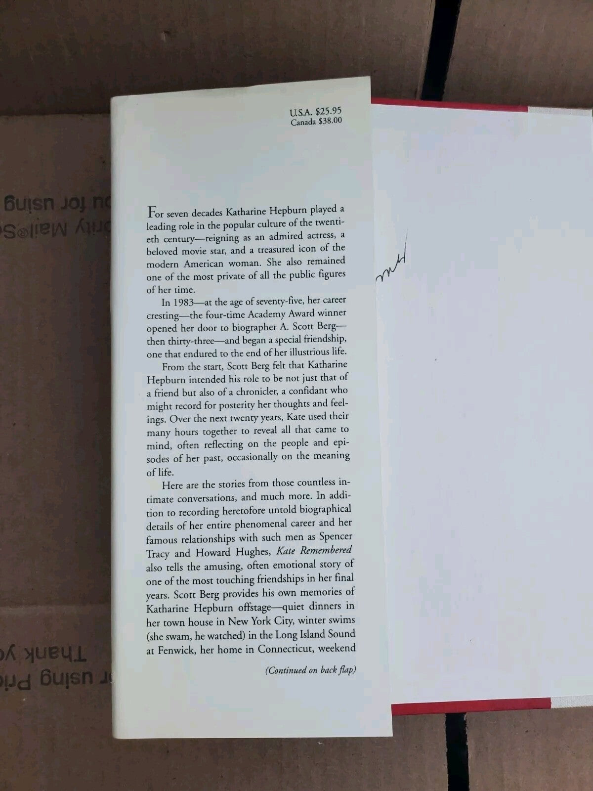 Kate Remembered by A. Scott Berg (2003, Hardcover) B9