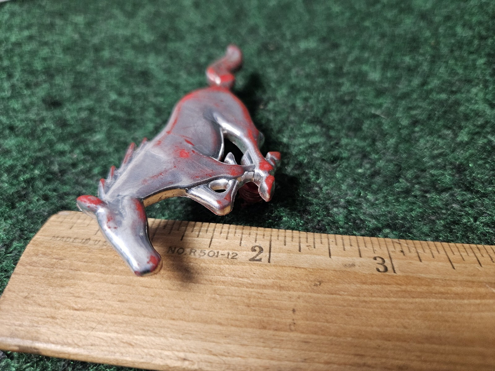 Mustang Emblem ~3.6" Inch Horse Red Logo Pony Badge Plastic 9L2