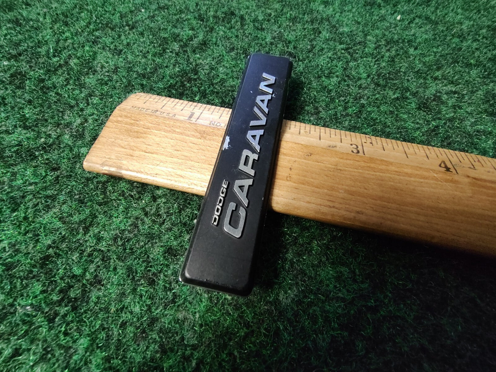 Mopar Interior Name Plate - "DODGE CARAVAN" - 1980's Emblem Badge Logo 3S1