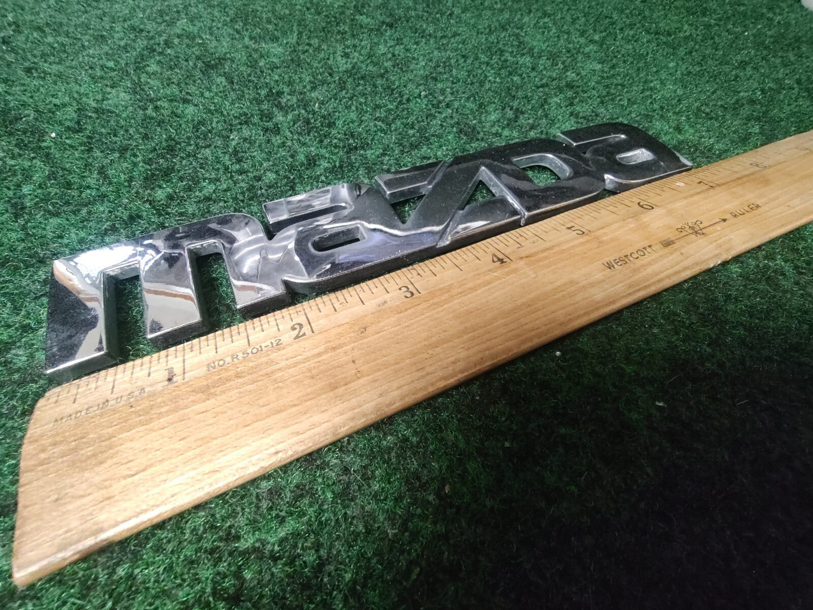 Mazda OEM Chrome Emblem Badge Logo Nameplate Name Plate ~7" Inches 4L4
