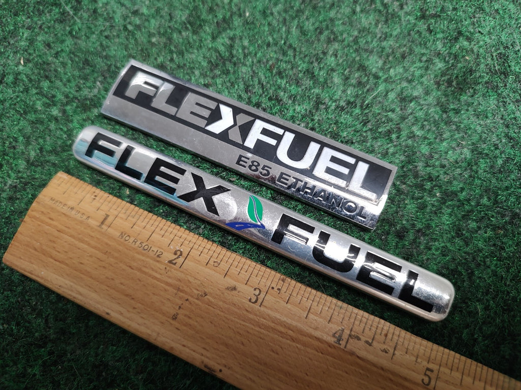 (2) Flex Fuel E85 Ethanol Emblem Badge Decal Chevrolet Ford  OEM 15910899 1S2