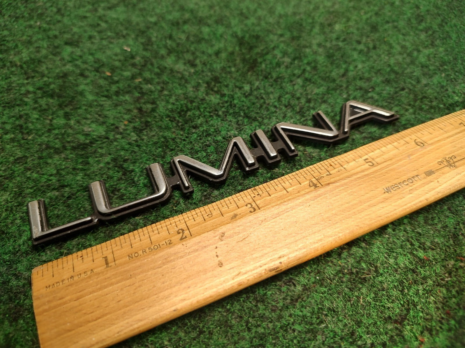 Chevy OEM Lumina Chrome 6" Rear Trunk Emblem Badge Logo Nameplate Name Plate 3S8