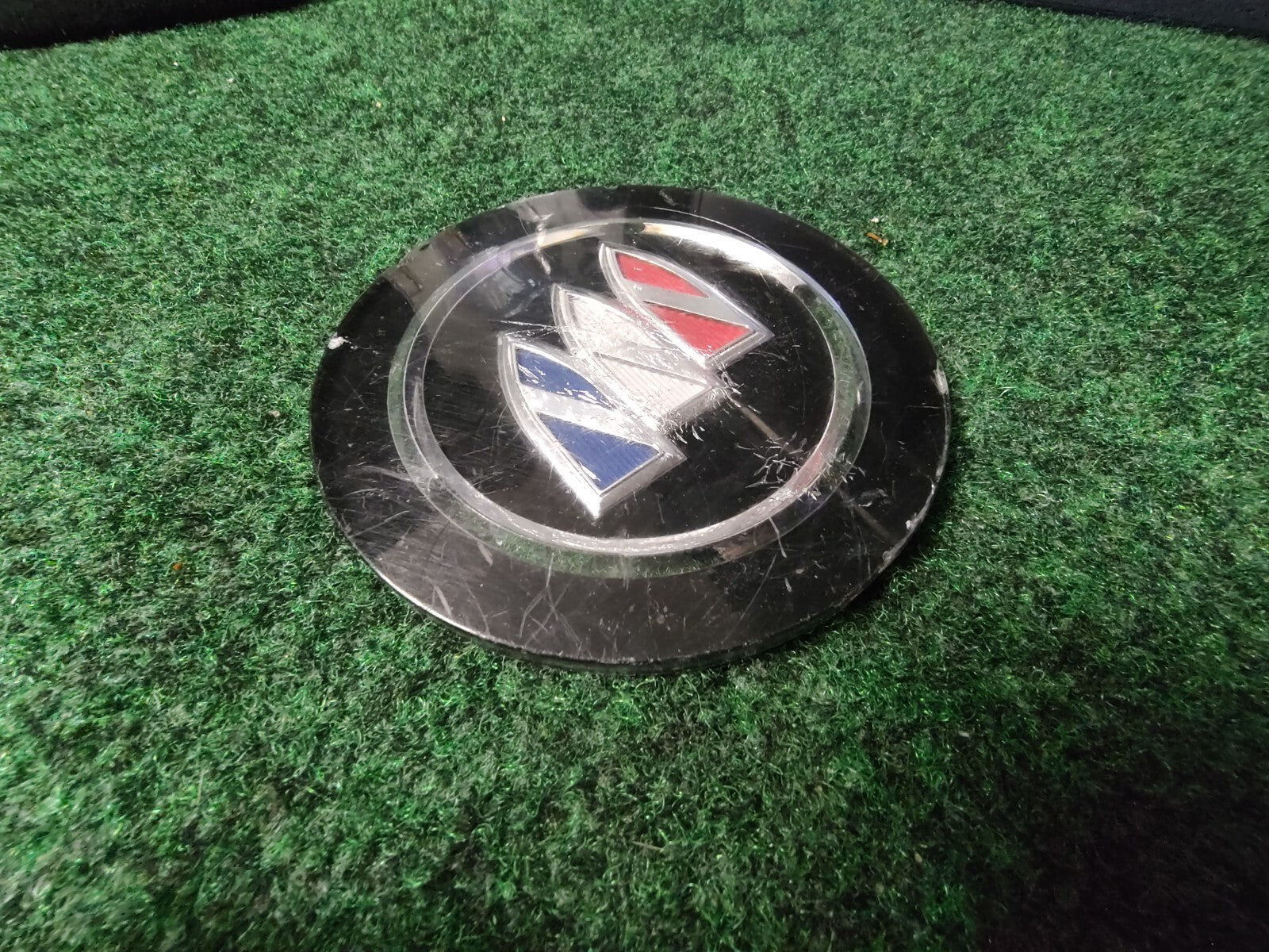 Vintage 3.75" Tri-Shield Buick Medallion Emblem Black OEM 5S8