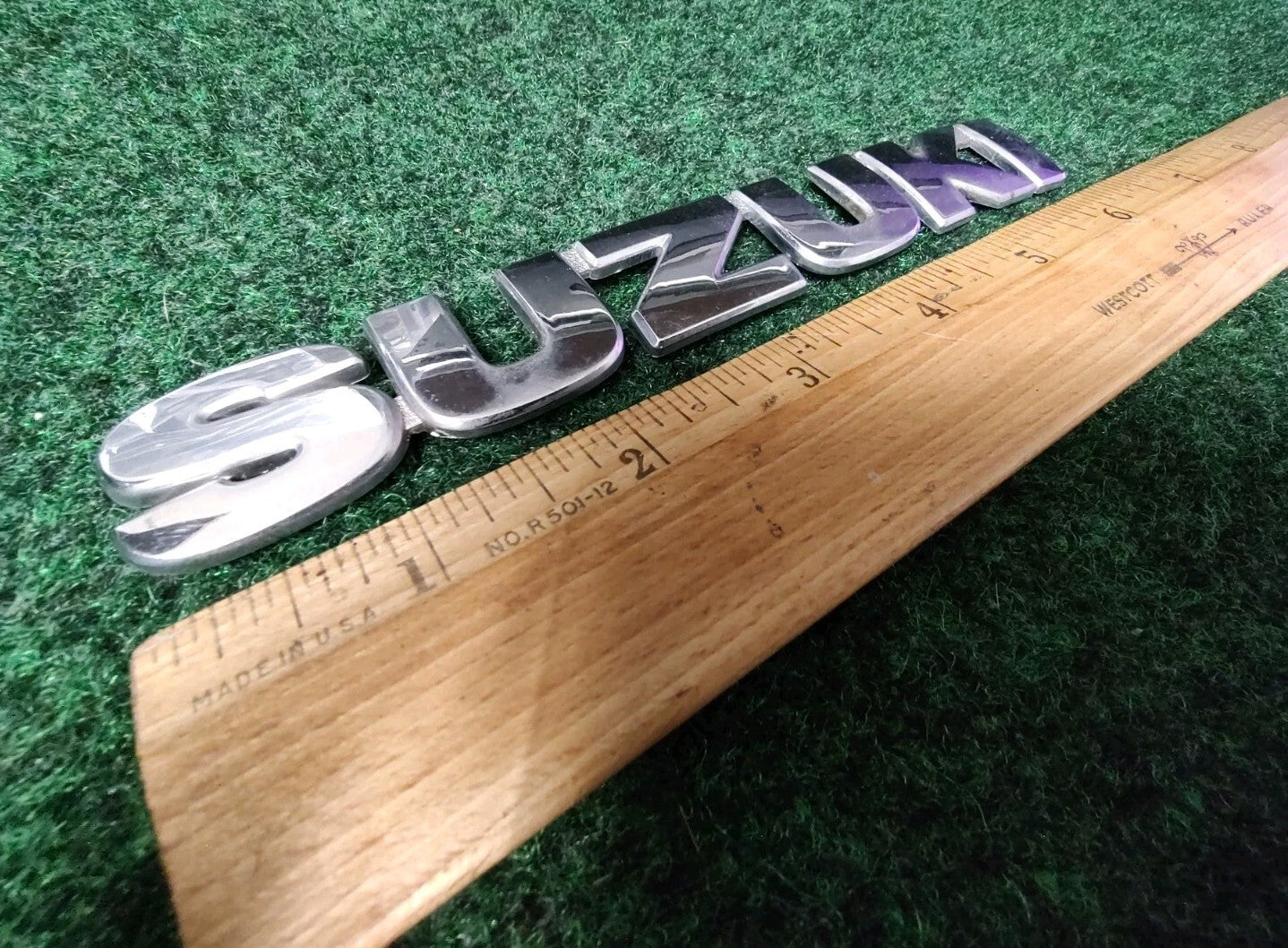 Suzuki OEM Chrome Plastic 6 1/2'' Emblem Badge Logo Nameplate Name Plate 3M1