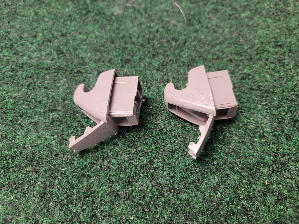 Set Of 2 GM Interior Roof Sunvisor Support Clip Hanger Light Grey OEM 15824912