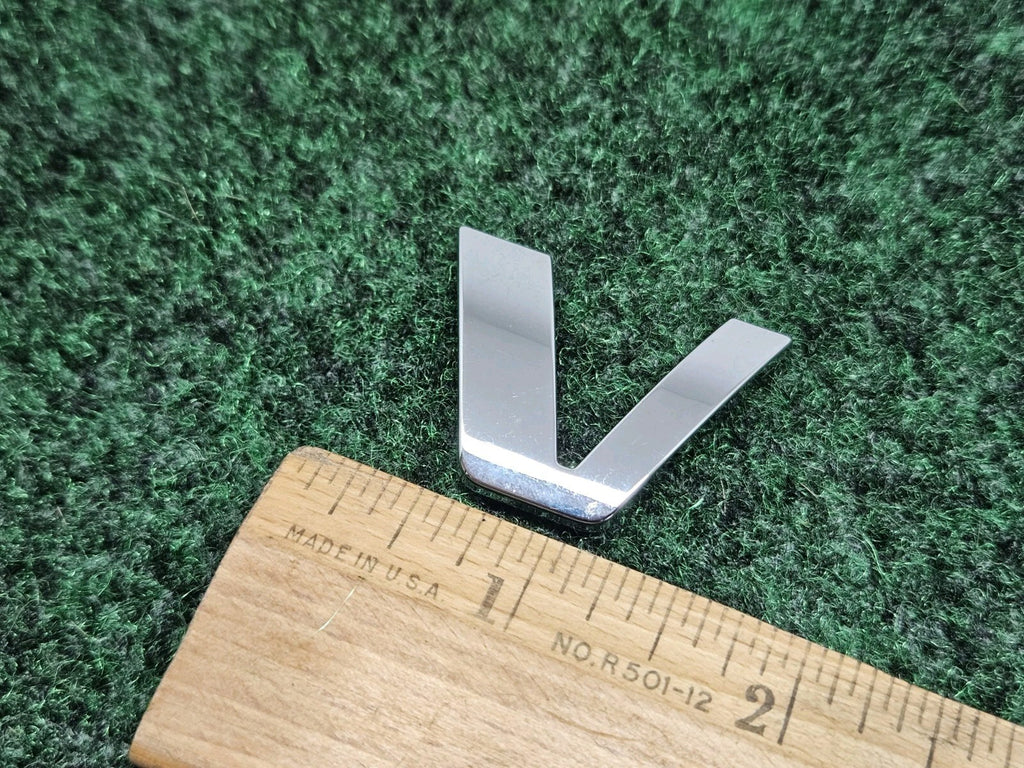 OEM "V" Chrome Individual Letter Lettering Emblem Badge Logo Nameplate 7S8