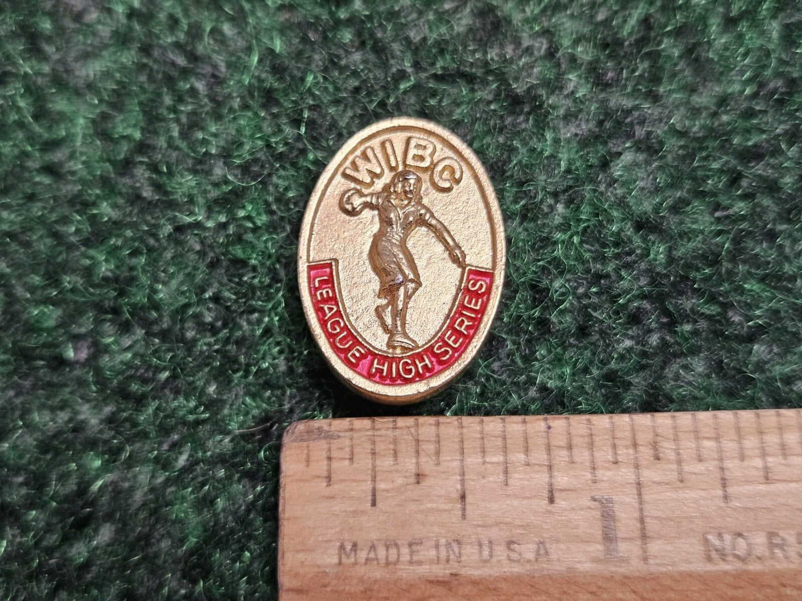 Vintage WIBC League High Series Women's Bowling Lapel Pin Metal Collectible