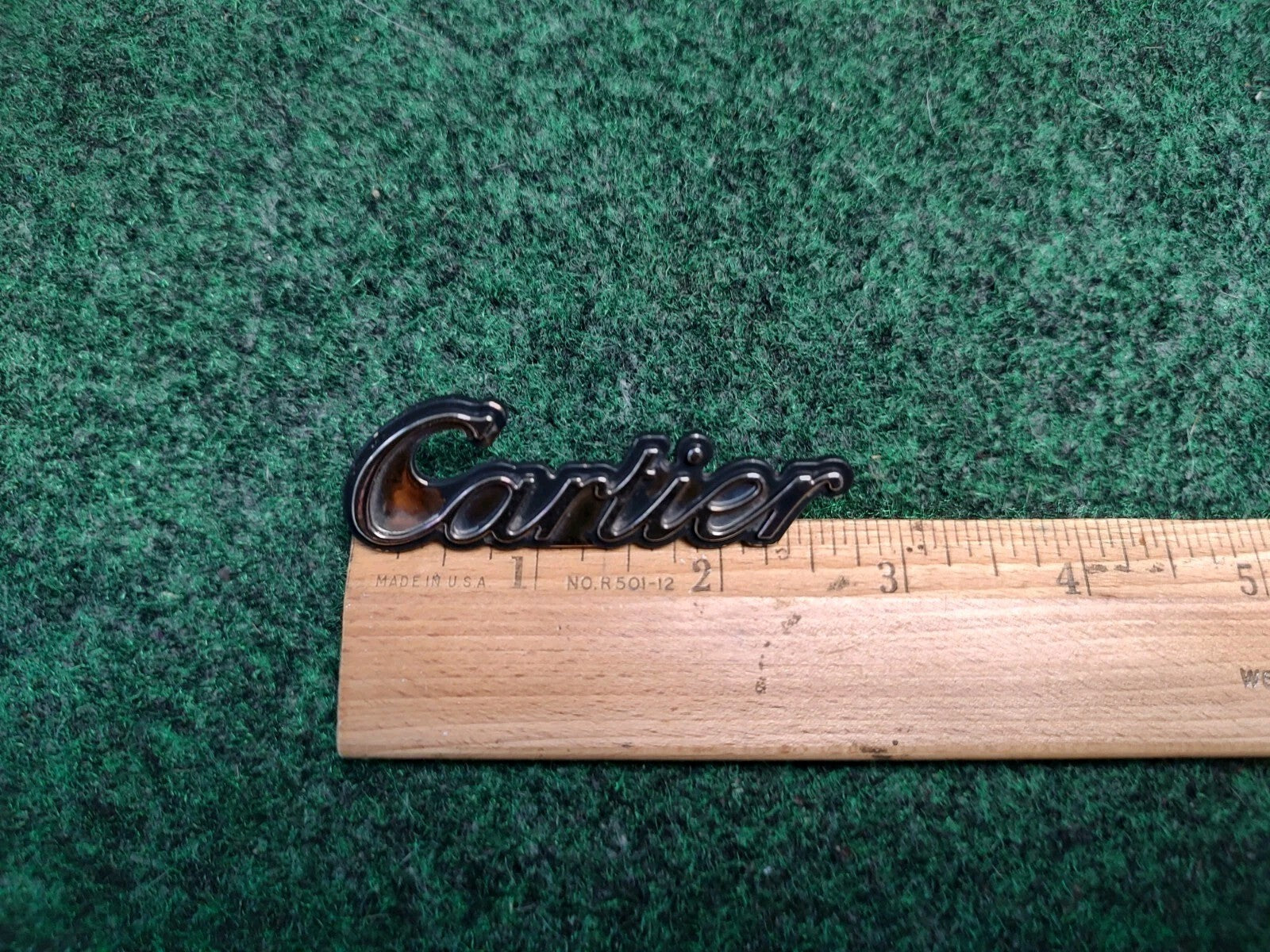 98-02 LINCOLN TOWN CAR CARTIER GOLD EMBLEM F8VB 54297A74 CC OEM 1S6