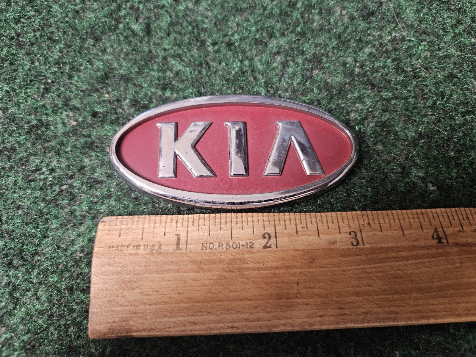 Kia Emblem Badge Grille Front Rear Name Plate OEM Nameplate Logo Red Chrome 4S7