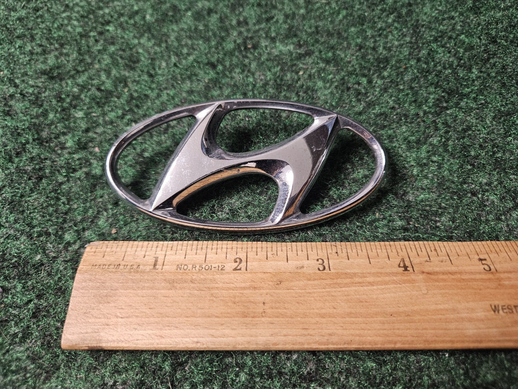 Hyundai Emblem Logo Symbol Badge Chrome OEM Nameplate Name Plate ~4" 9L2