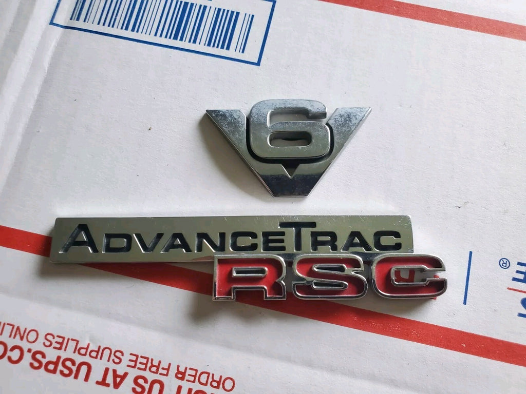 ( Ford Expedtion Explorer Rear Chrome ADVANCE TRAC RSC NAMEPLATE Emblem 3L6 V6