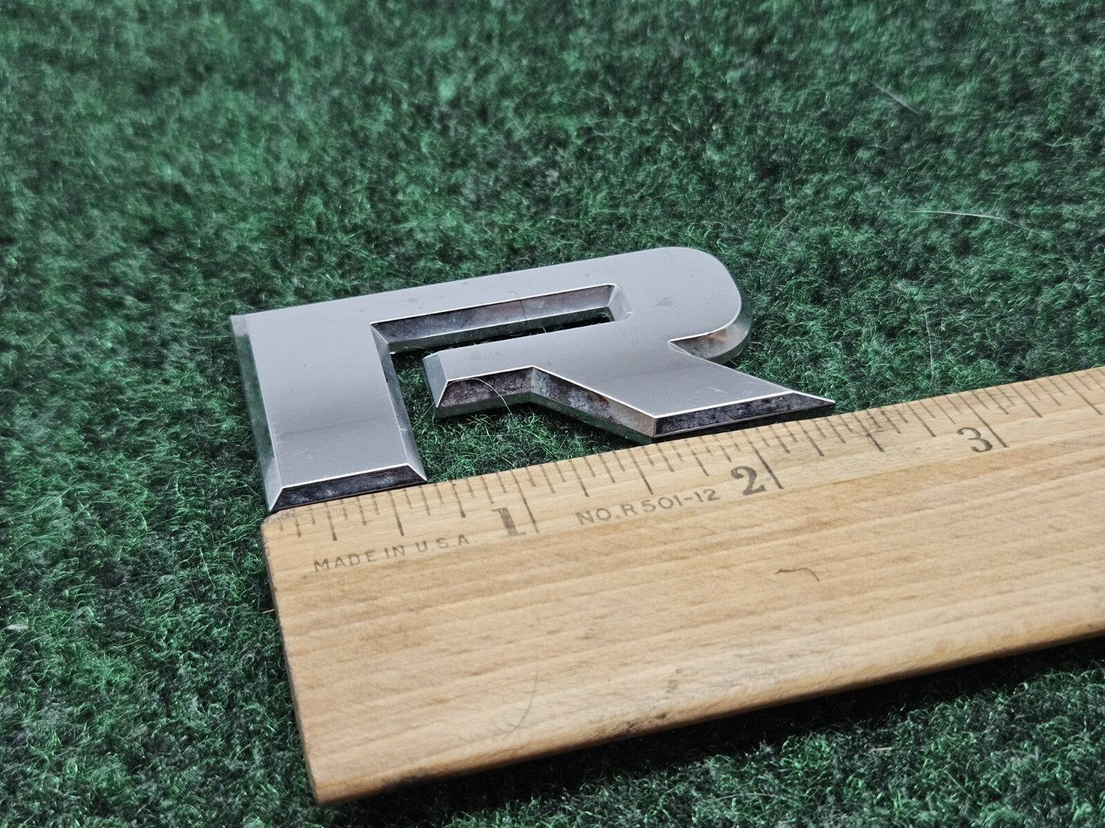 OEM "R" Chrome Hood Hatch Individual Letter Emblem Badge Logo Nameplate 2.5" 7S6