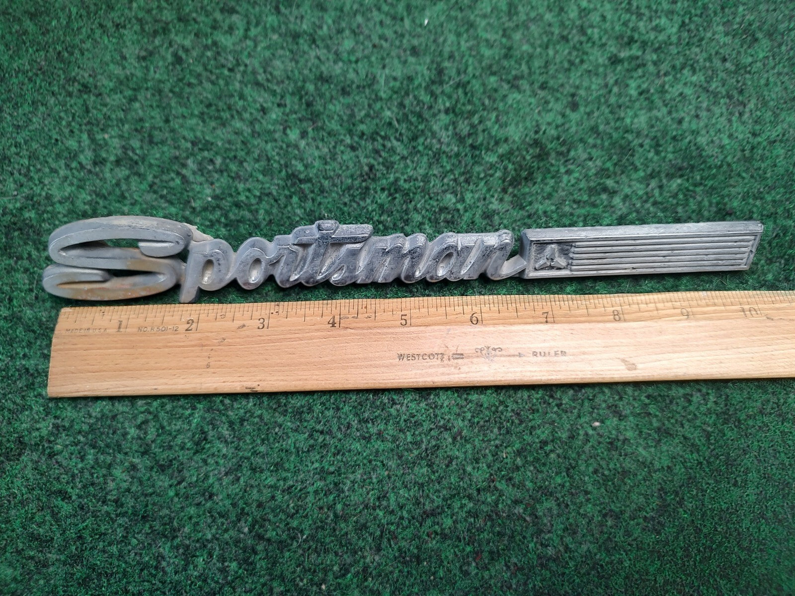 Circa 1970s Dodge Sportsman Van Chrome Emblem Badge Fender Nameplate 1S9