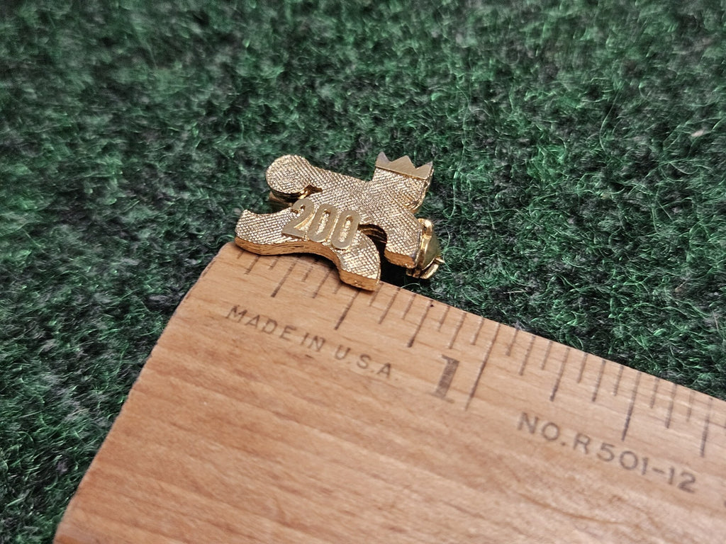 Vintage Brunswick Bowler Man Bowling 200 Club Gold Tone Lapel Pin
