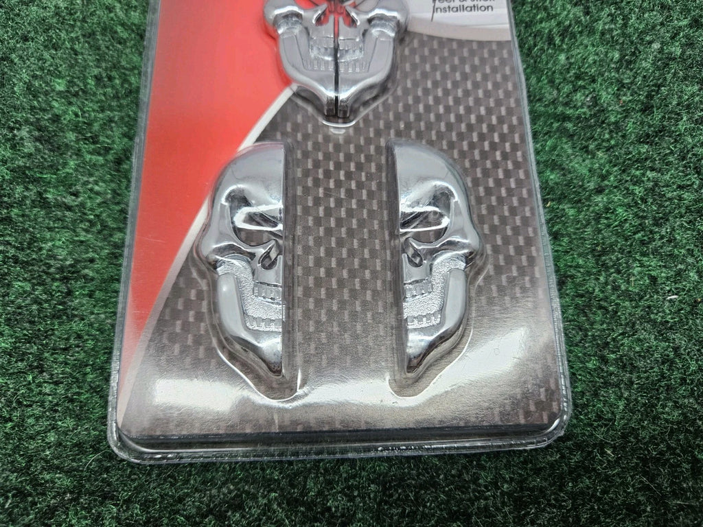 Chrome Skull Door Guard MD-009 PILOT Peel & Stick Installation 4 pcs 7S9