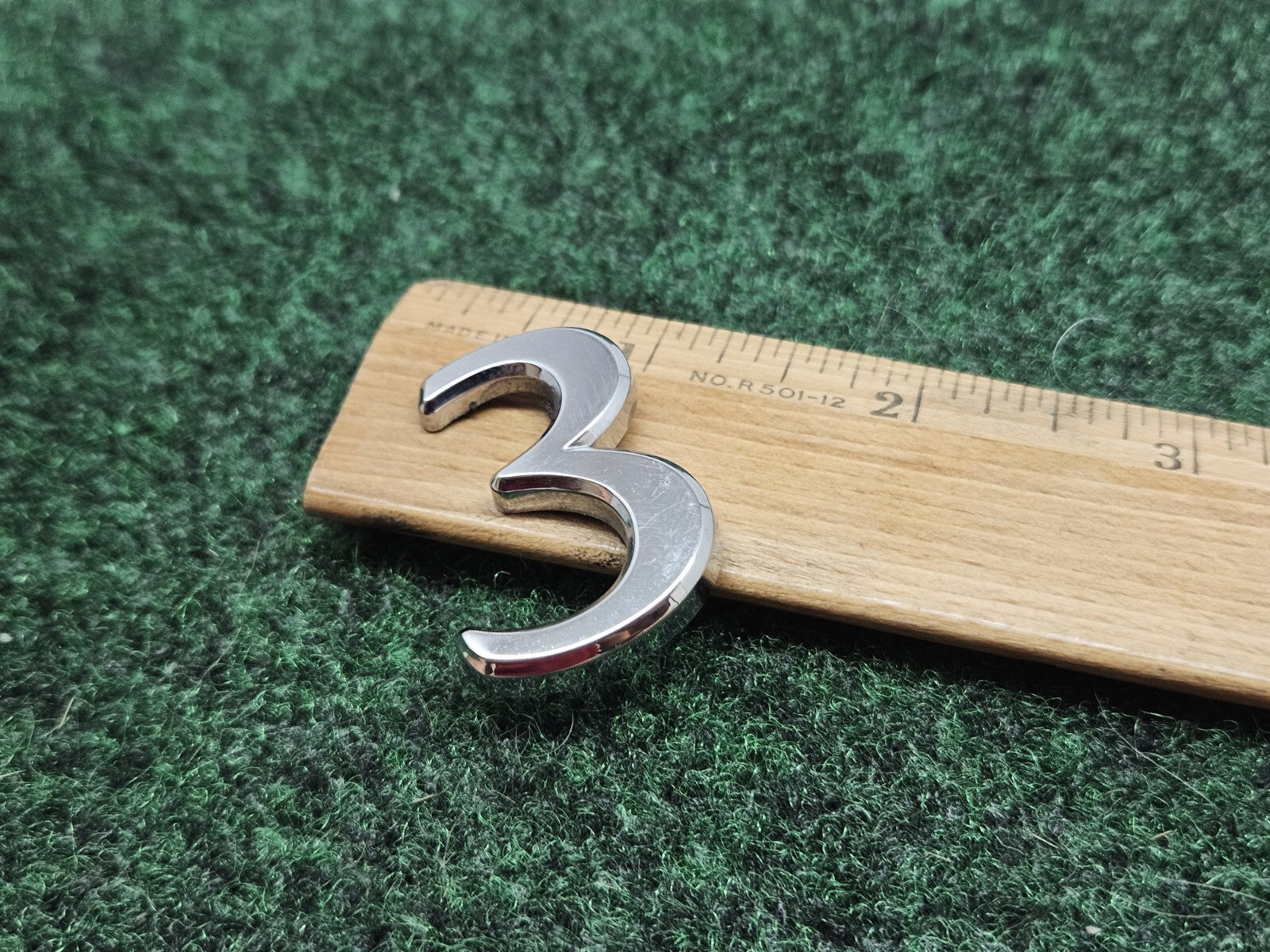 OEM "3" Chrome Individual Number Lettering Emblem Badge Logo 3D Nameplate 3 7S7