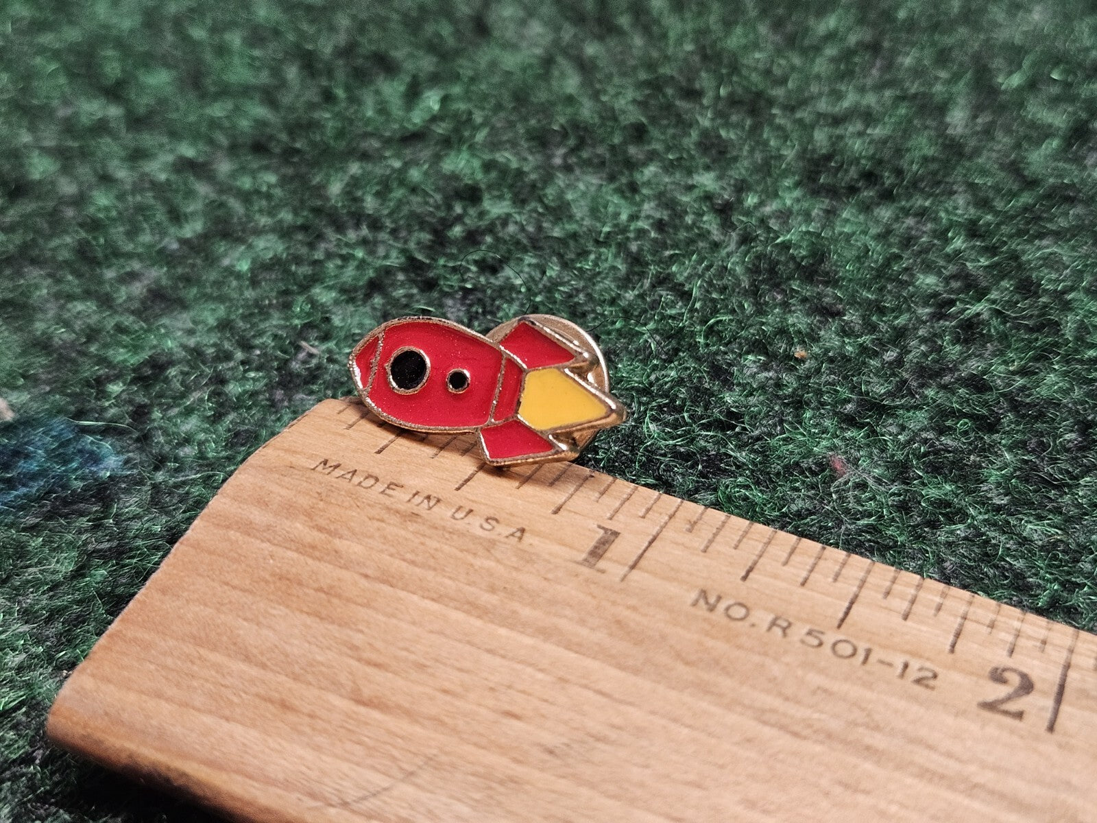 Colorful Enamel Red Spaceship Pin Lapel Pack Hat w PinBack