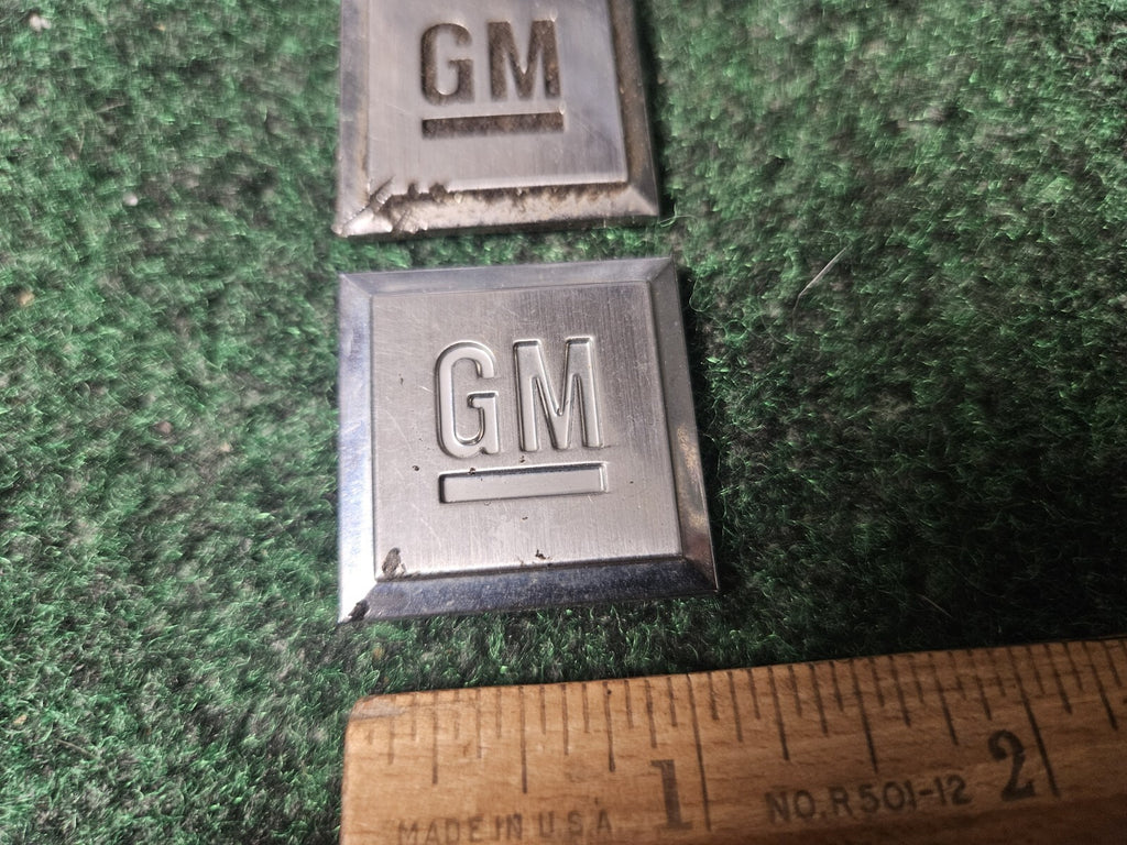 2 GM Logo Mark of Excellence 1.2" Fender Door Nameplate Emblem Badge Chrome 3M5