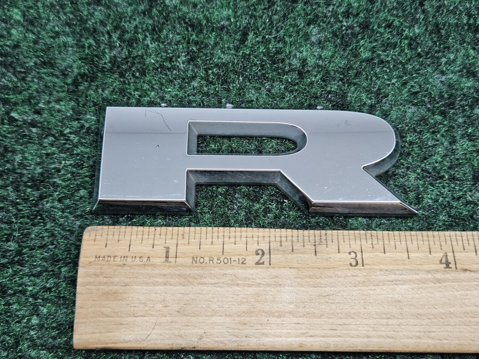 OEM "R" Chrome Individual Letter Lettering Emblem Badge Logo Nameplate 7S9