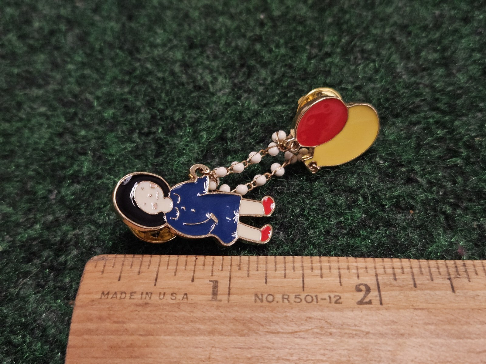 Girl With Balloon Pin Enamel Lapel Brooch