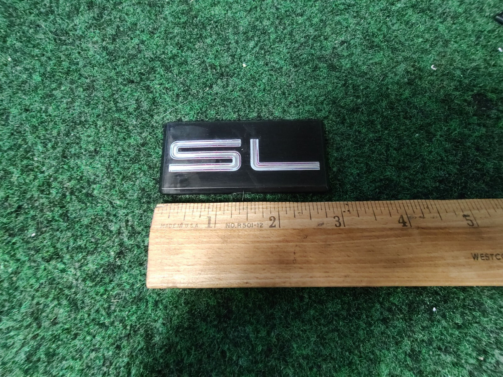 GMC CHEVROLET SL EMBLEM LOGO BADGE SYMBOL SIGN Vintage BLACK OEM USED 3S1