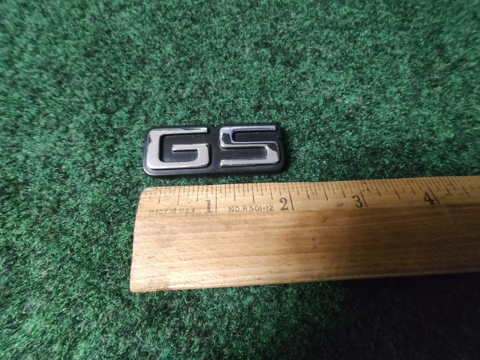 OEM GS Chrome Plastic 2" Emblem Badge Logo Nameplate Name Plate Insignia 9L3