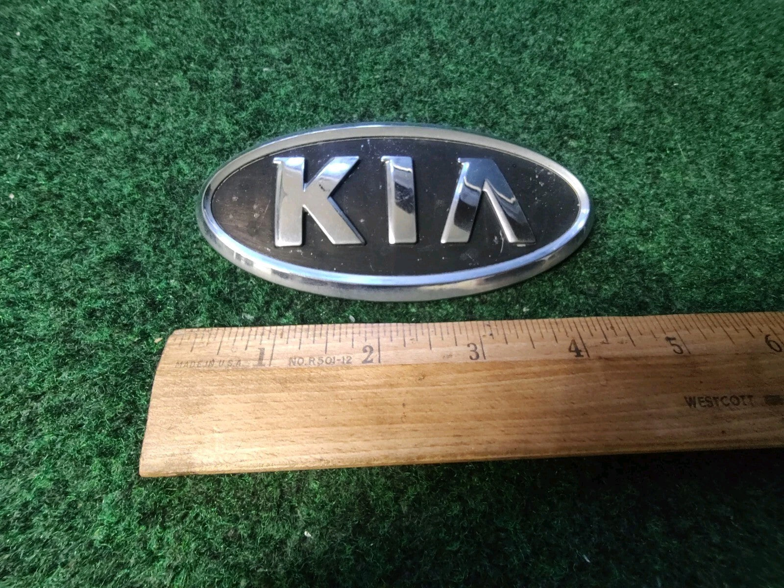 Kia Chrome Black Plastic 4 1/2 4.5" Emblem Badge Logo Nameplate Name Plate 3S5