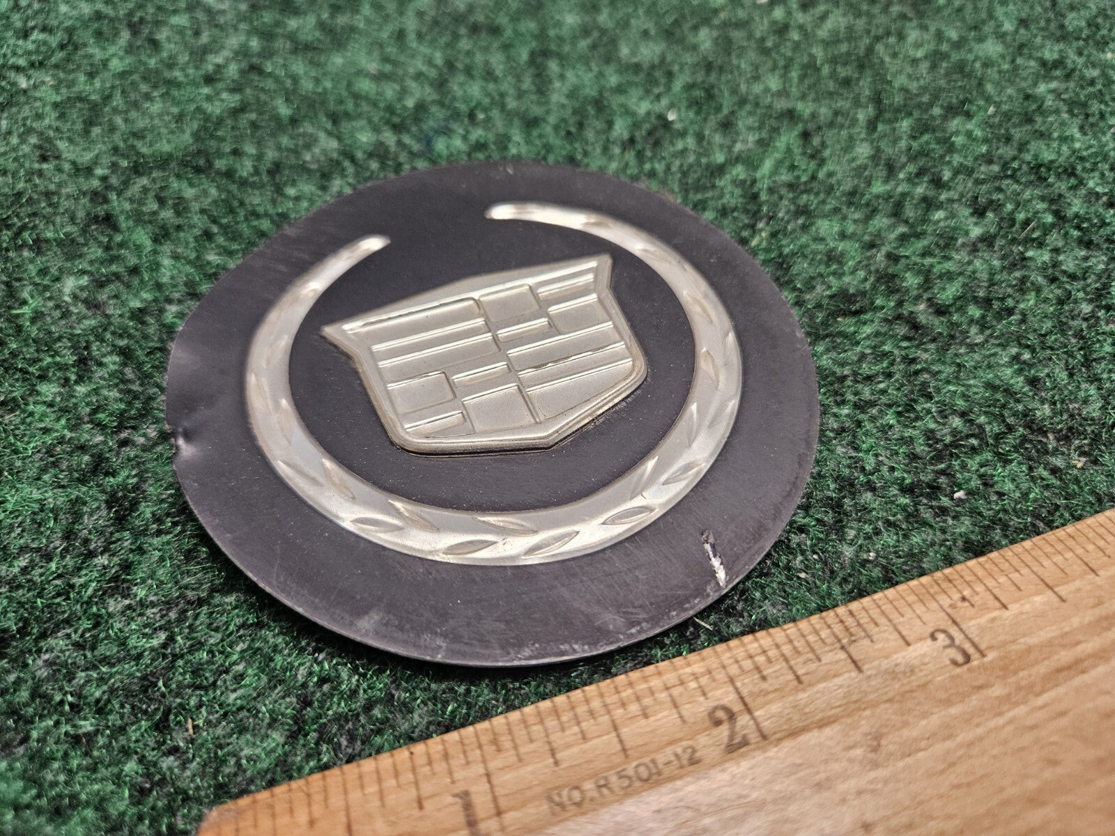Cadillac OEM Emblem Badge Logo Name Plate Tin Like Material 5M3