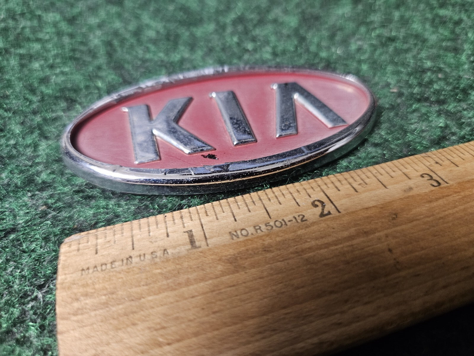 Kia Emblem Badge Grille Front Rear Name Plate OEM Nameplate Logo Red Chrome 3M2