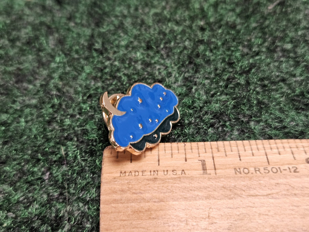 Cloud Moon And Stars Enamel Lapel Pin Brooch Button Snap On