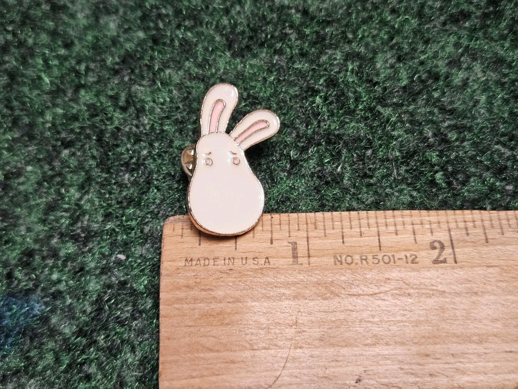 Bunny Funny Sleepy Metal Enamel Pin Gold Tone Backing Lapel Backpack Hat Brooch
