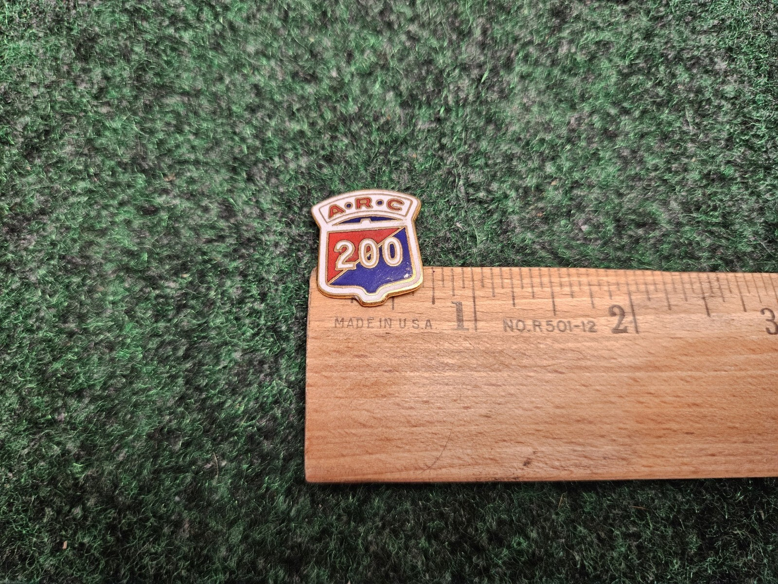 Vintage Sports Lapel Hat Pin ARC 200 Bowling Pin Games Enamel Goldtone