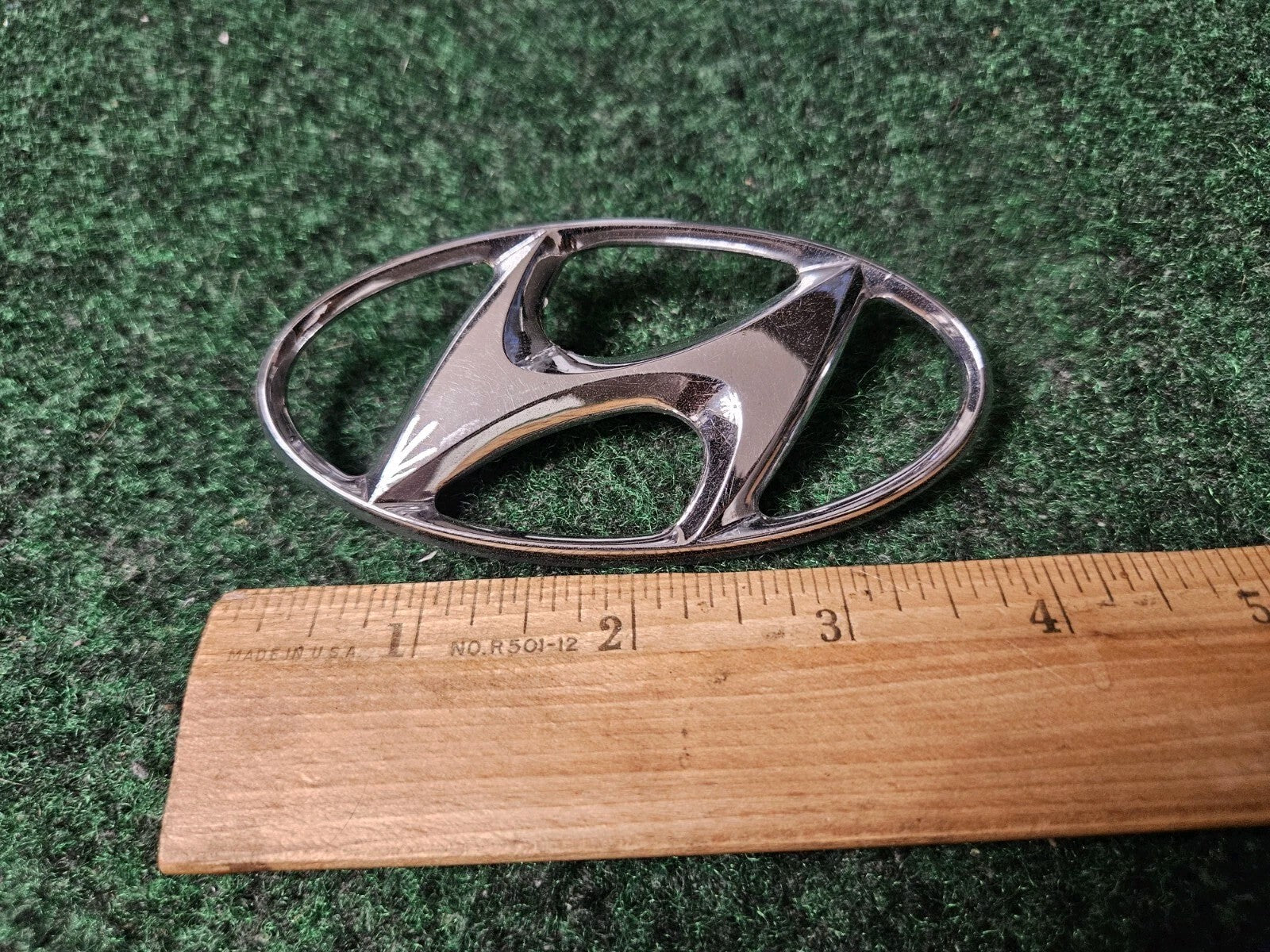 Hyundai Emblem Logo Symbol Badge Chrome OEM Nameplate Name Plate ~4" 3M3