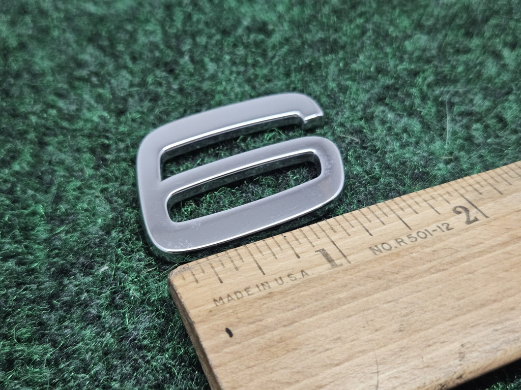 Volvo OEM S60 "6" Chrome Number Individual Letter Emblem Badge Logo Name 7S7