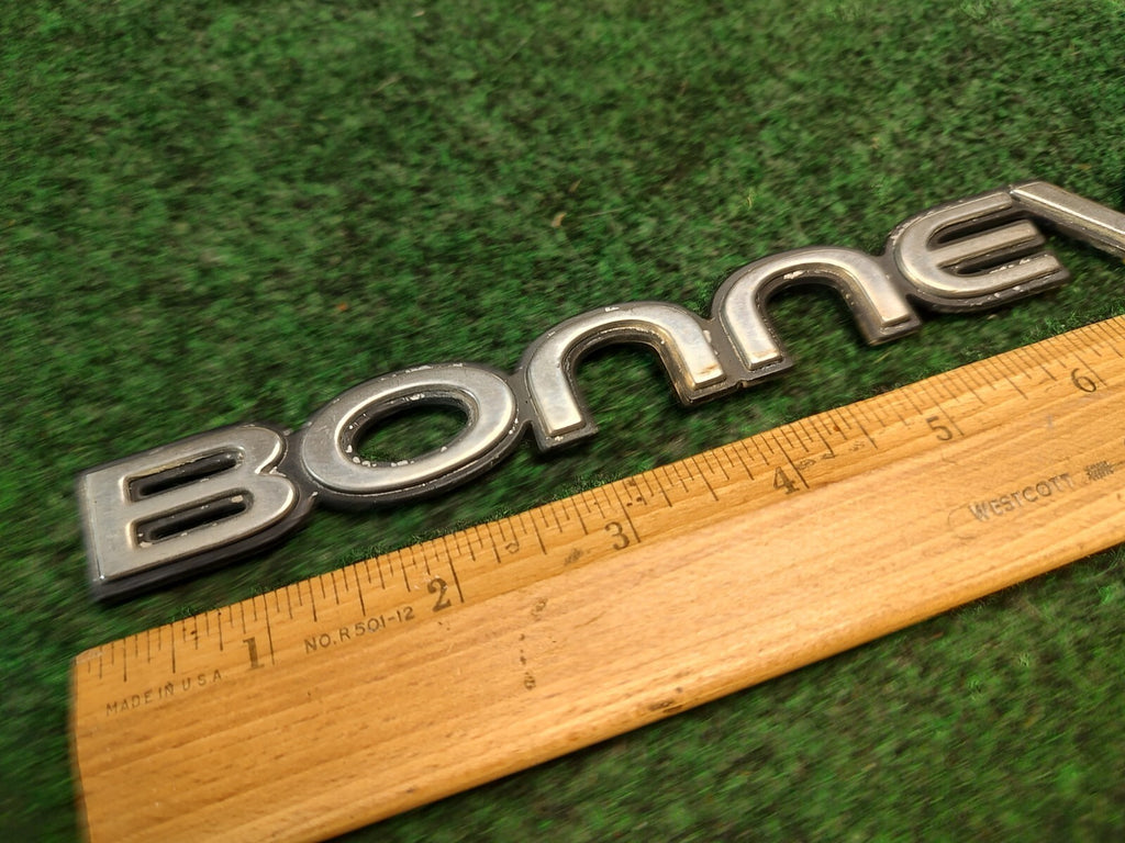 Pontiac OEM Bonneville Chrome & Black Emblem Badge Logo Nameplate Name 3S8