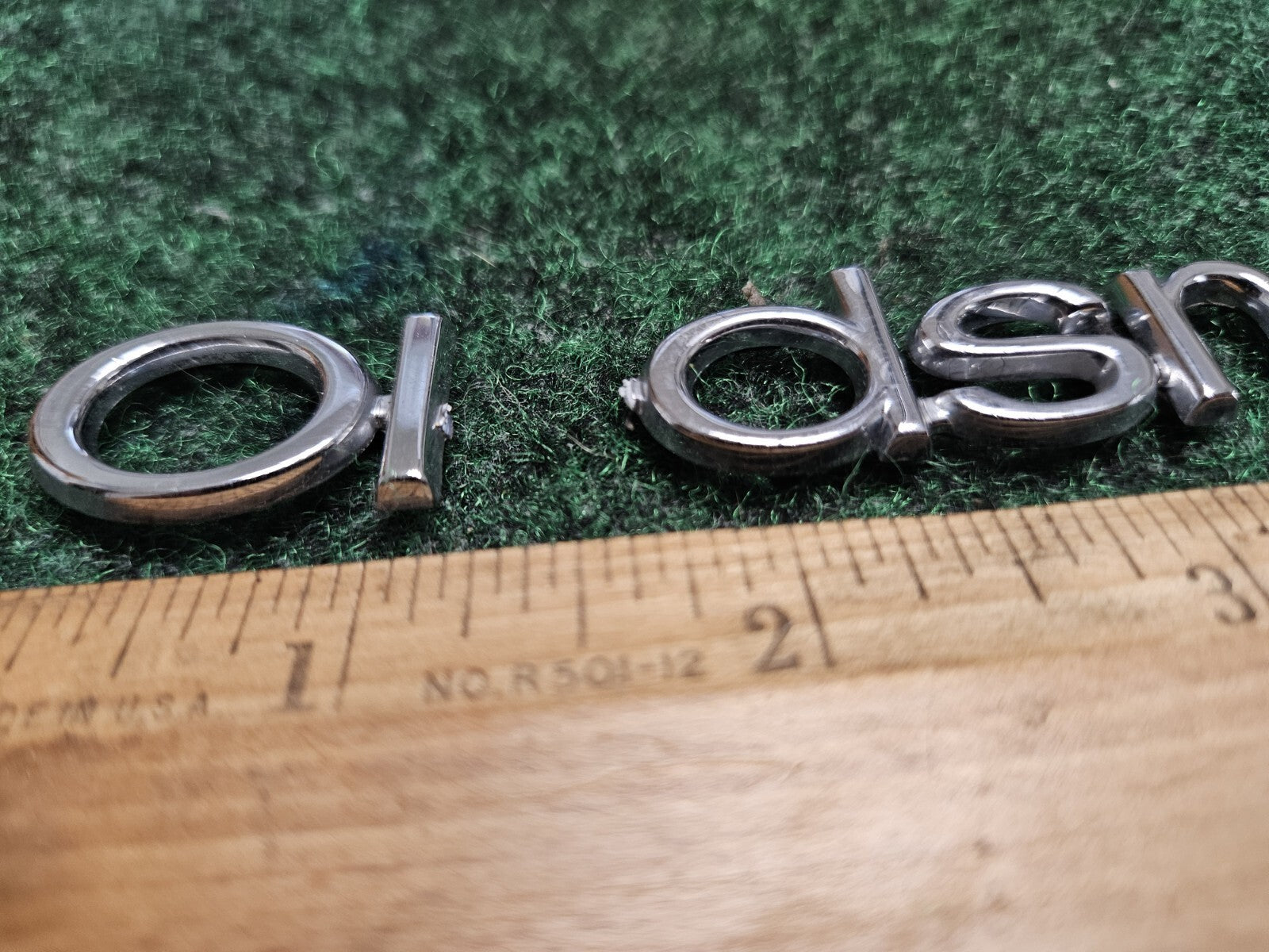 Oldsmobile OEM Chrome Emblem Badge Logo Nameplate Name Plate Cracked 6.5" CL4