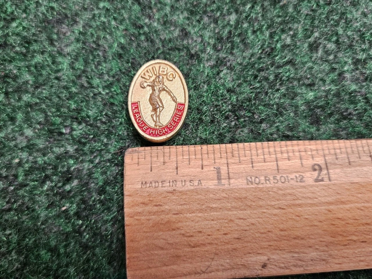 Vintage WIBC League High Series Women's Bowling Lapel Pin Metal Collectible