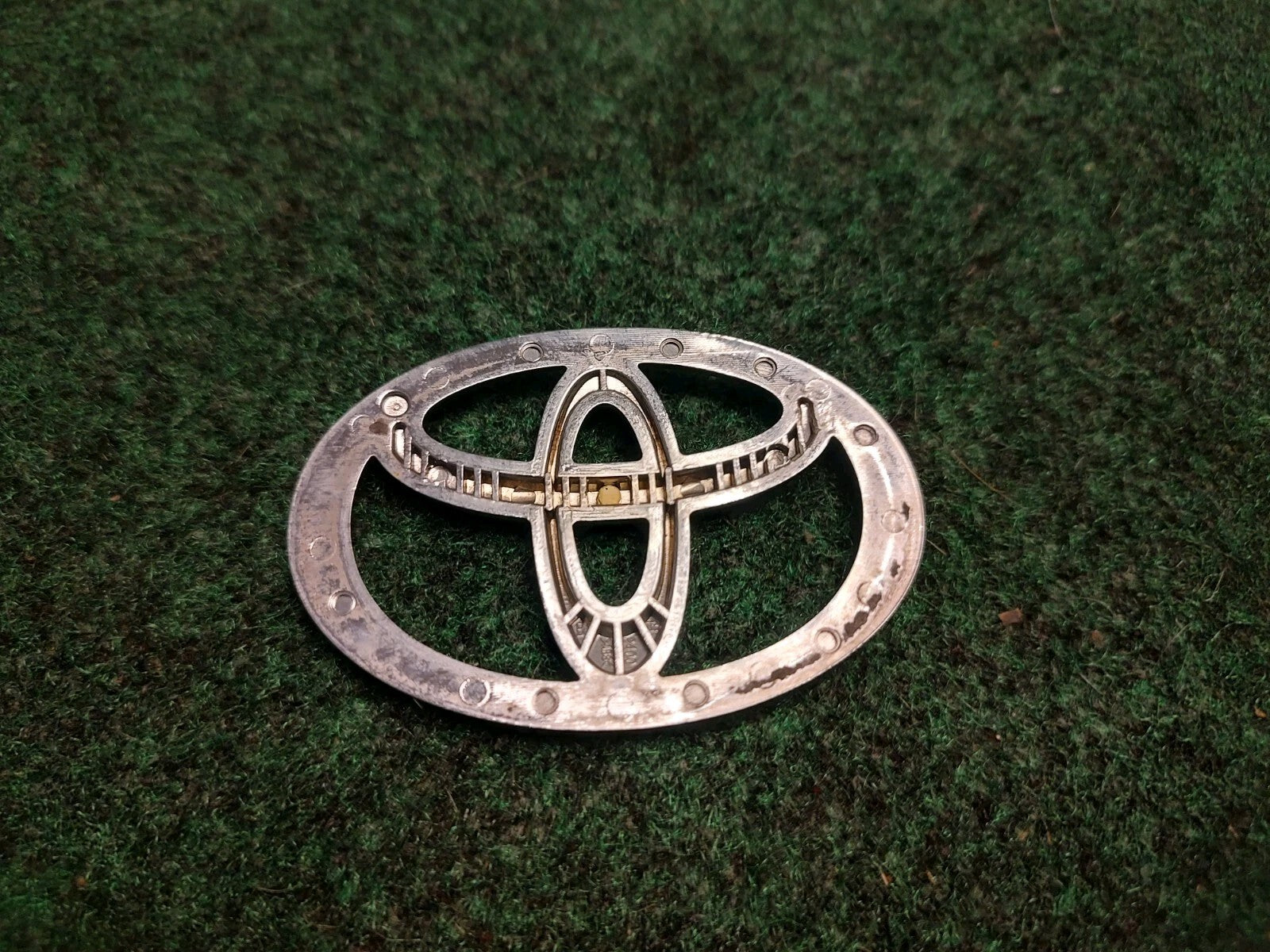 Toyota Chrome Plastic Emblem Badge Logo OEM 3 INCH Wide 2S1