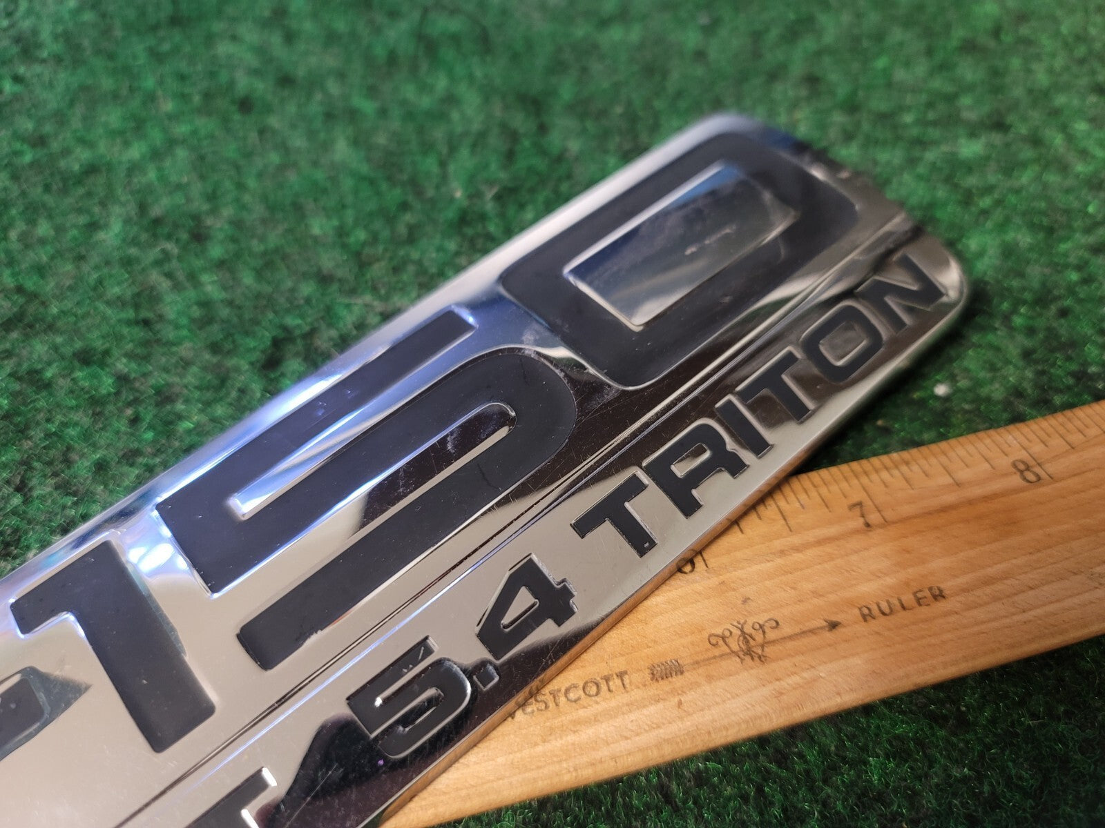 Ford F-150 XLT 5.4 Triton Emblem Badge Decal Logo Fender SIDE Chrome OEM 2S9