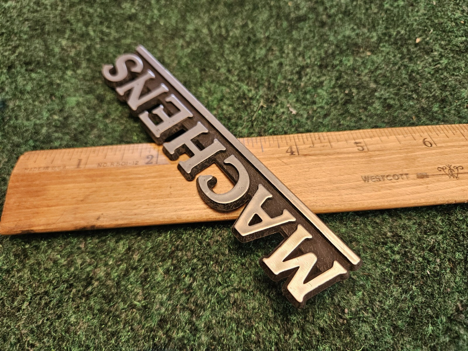 Machens Car Dealership Dealer Badge Emblem Name Plate Nameplate Vintage 5M4