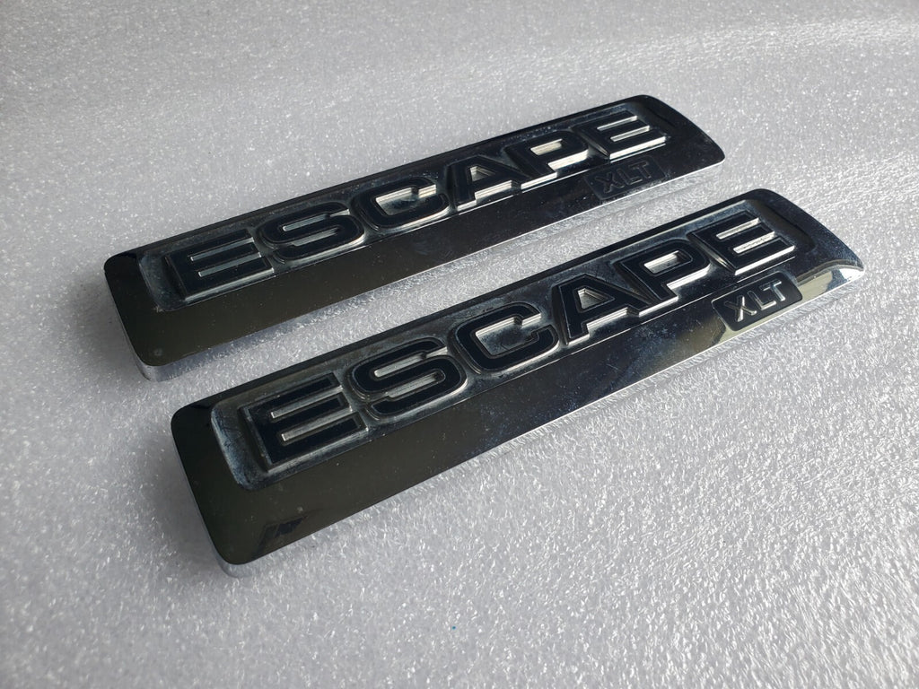 (2) 08 09 10 11 12 FORD ESCAPE XLT REAR GATE CHROME EMBLEM LOGO BADGE OEM 2L3