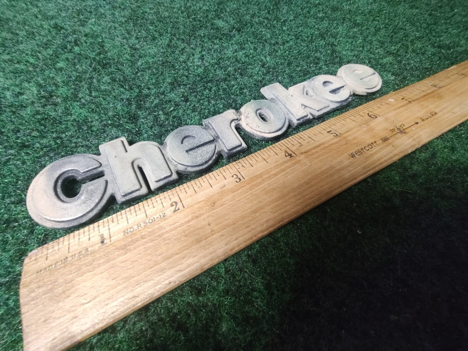 Jeep OEM Cherokee Metal 7.25" Vintage Emblem Badge Logo Nameplate Name Plate 4L4