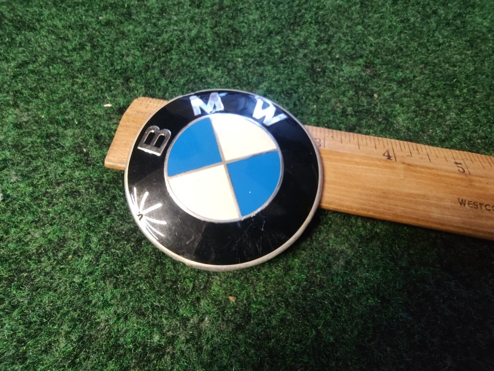 BMW OEM Vintage Steering Wheel Horn Button Emblem Badge Logo Name 7S3